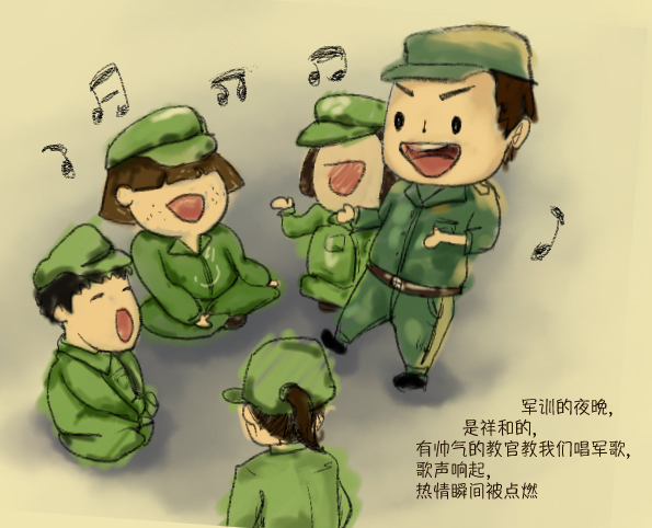 我校学生创意漫画军训三部曲引发关注